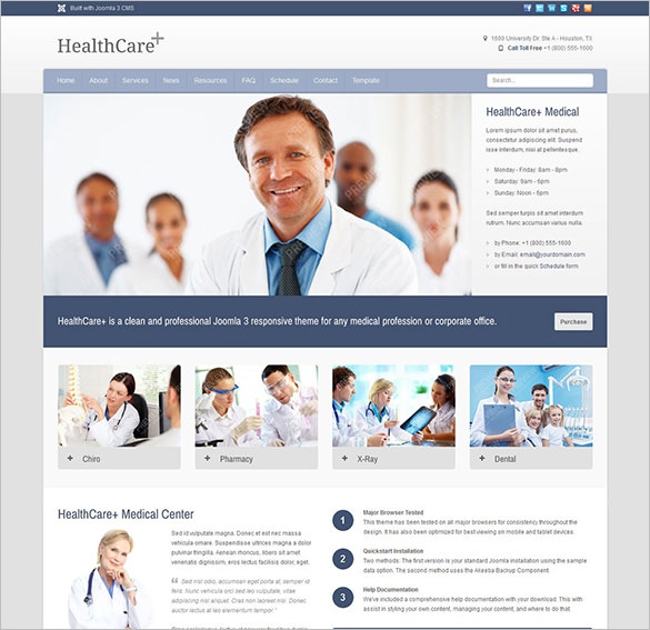 responsive joomla template for healthcare