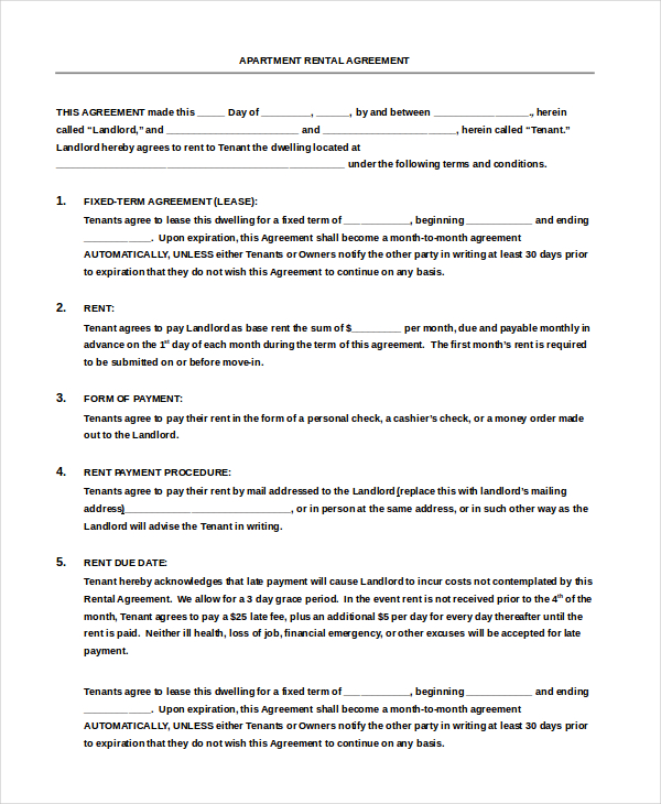 Month To Month Rental Agreement Template 13 Free Word PDF Documents 