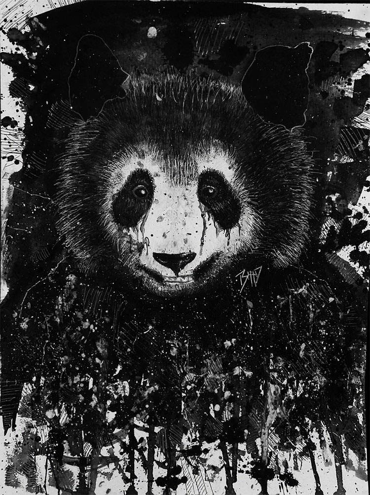 abstract paint panda