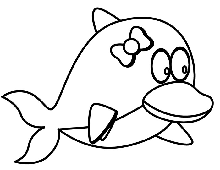 Baby Dolphin Coloring Pages 3