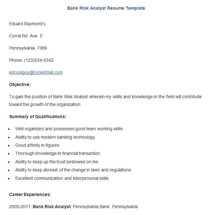 bank-risk-analyst-resume-template-sample