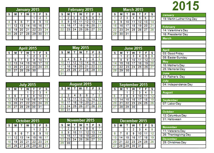 blank calendar 2015 us holidays