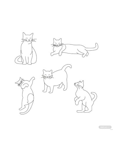 cat outline vector