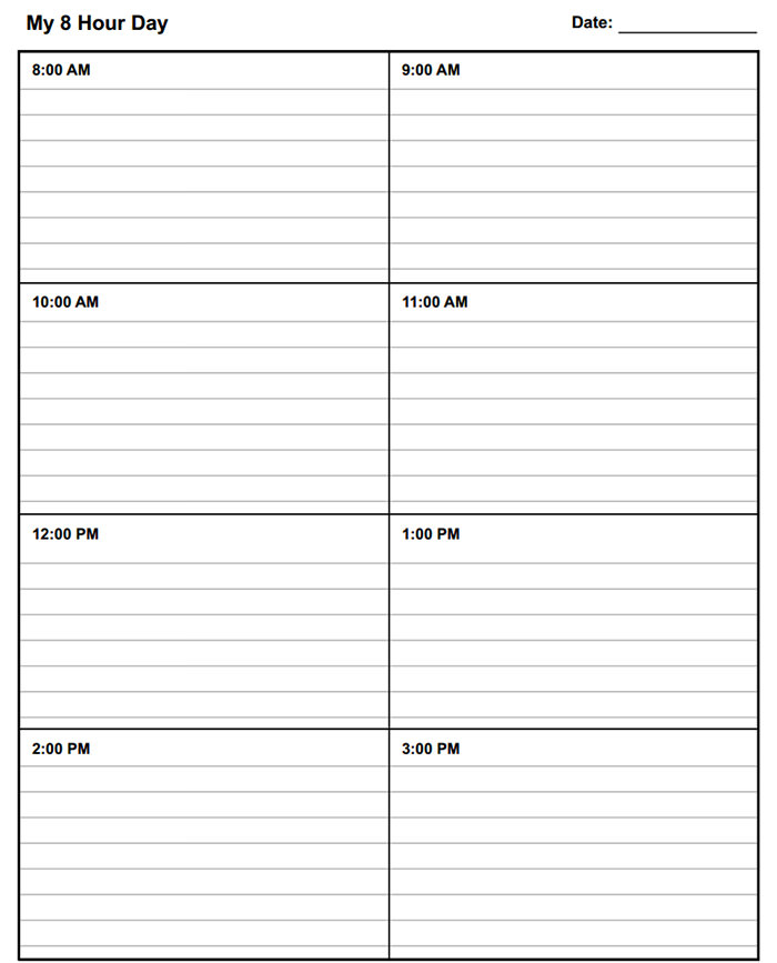 daily schedule template