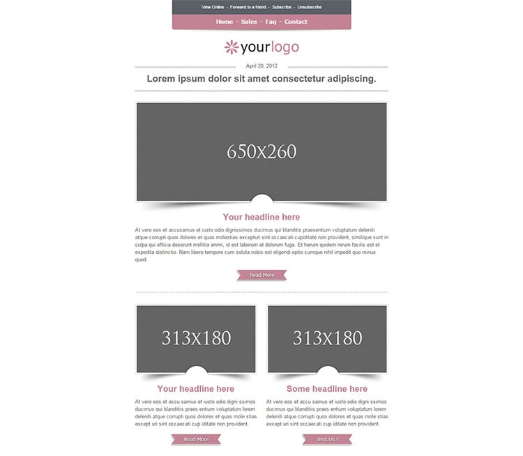e business html email template