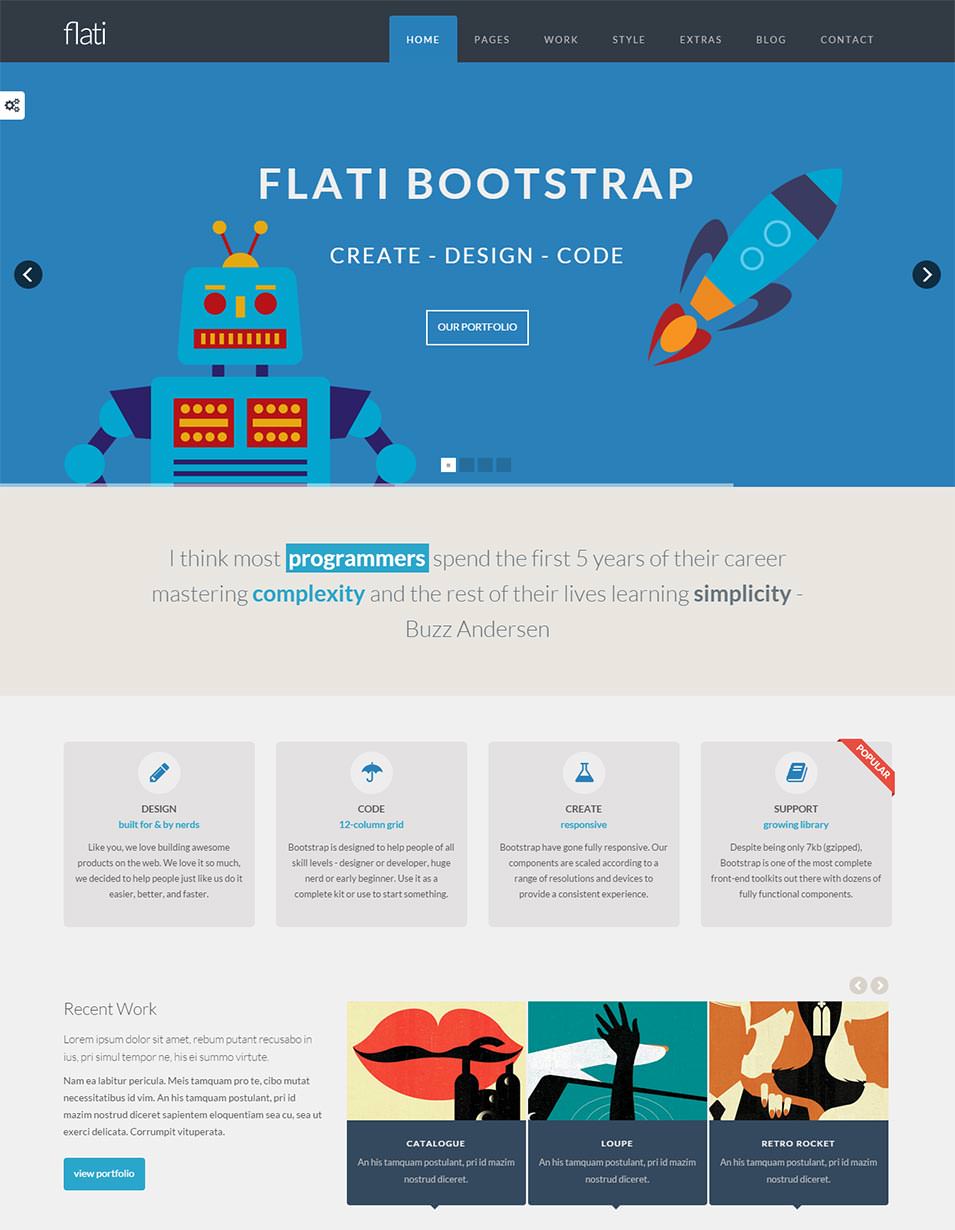 flat design bootstrap template