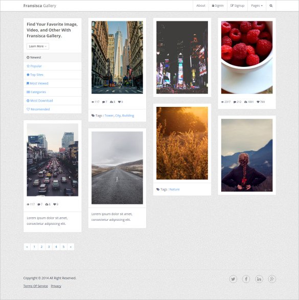 fransisca gallery bootstrap template