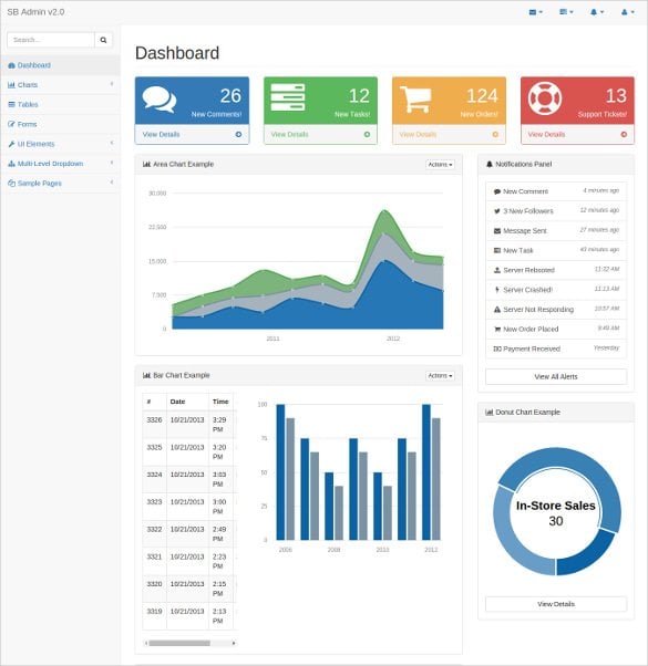 free admin bootstrap dashboard template