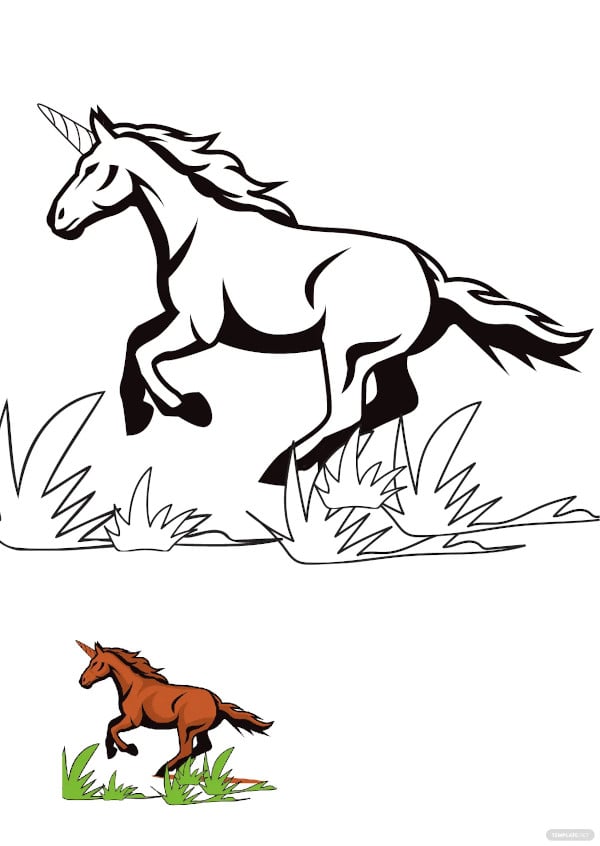 free animated horse coloring page