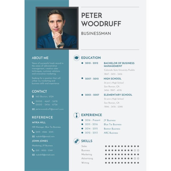 free business resume template