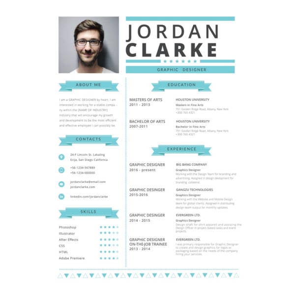 free hipster resume template