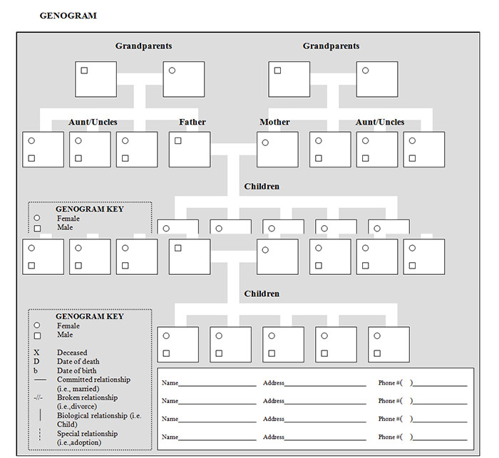 social work genogram template