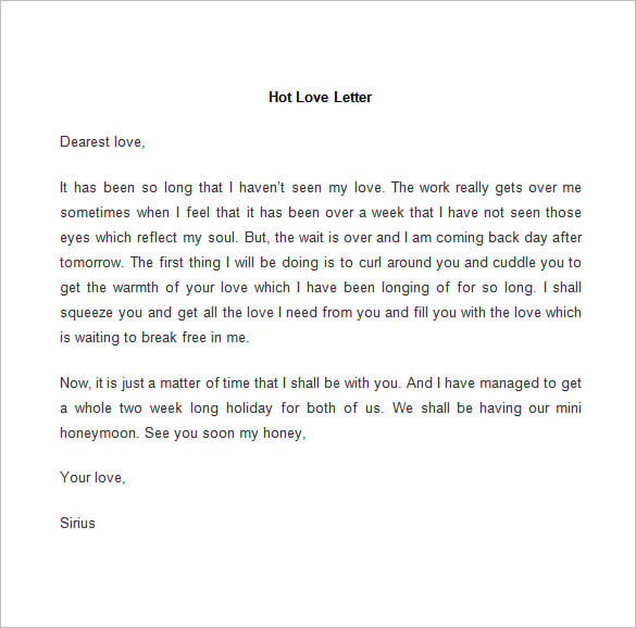 hot love letter template