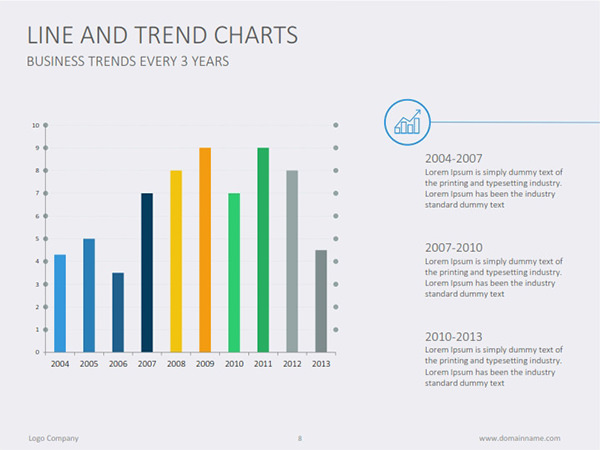 line and trends chart flat