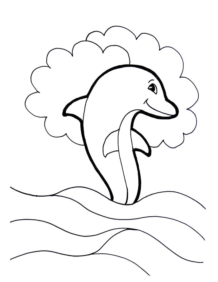 little dolphin coloring page