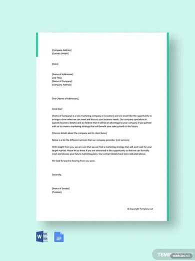 marketing letter to get clients