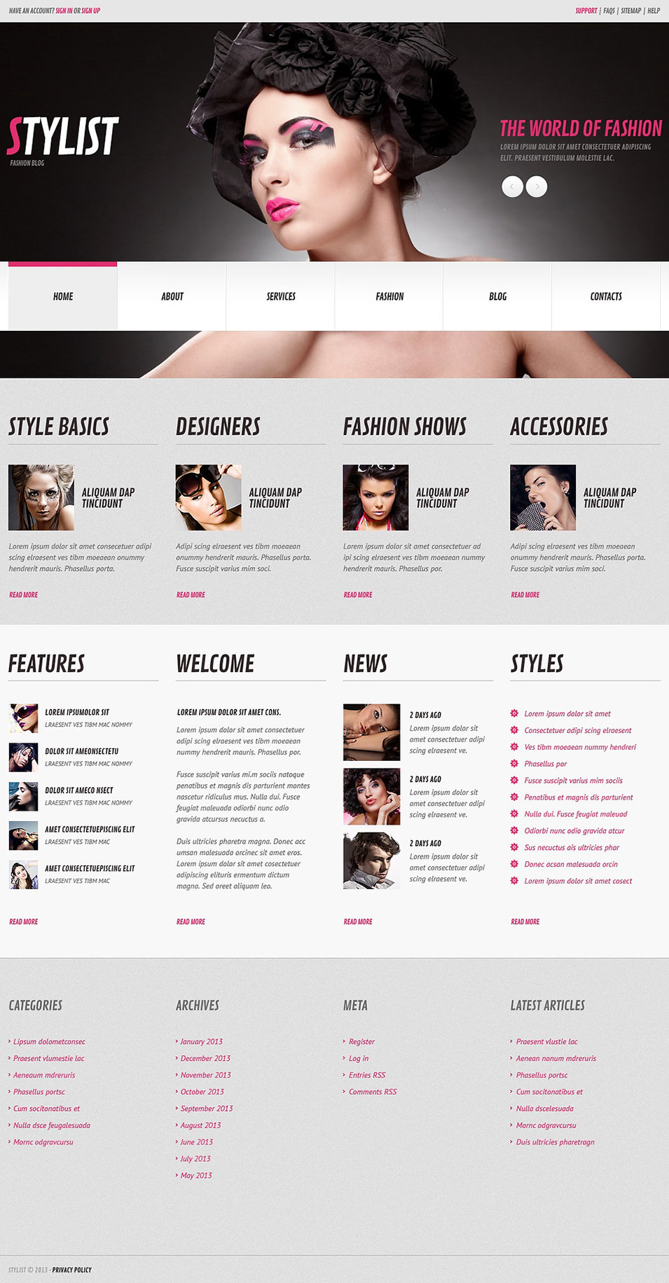 Model Agency Wordpress Website Templates & Themes | Free & Premium ...