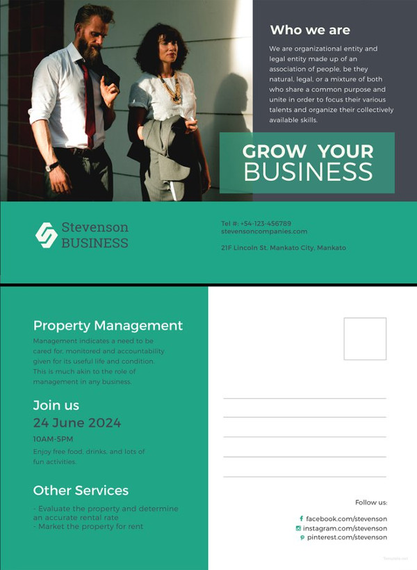 multi purpose business postcard template