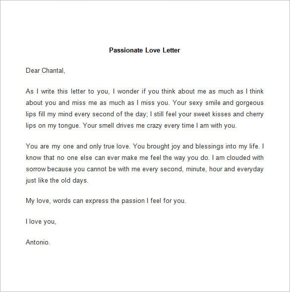 passionate love letter template