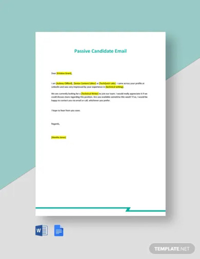 passive candidate email template