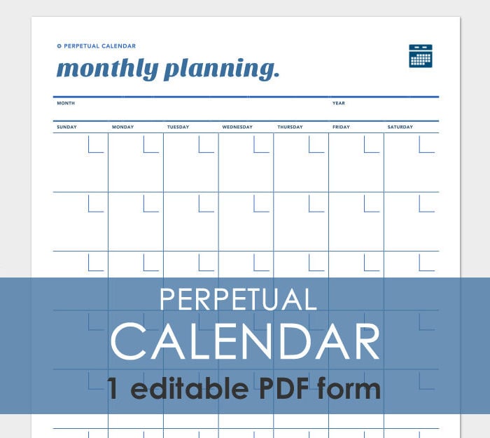 perpetual calendar printable