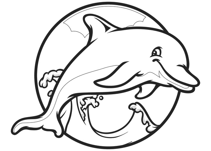 Printable Dolphin Coloring Page