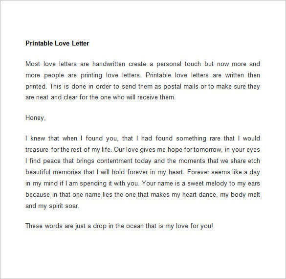 printable love letter template
