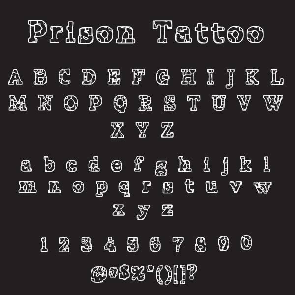 prison tattoo free font1