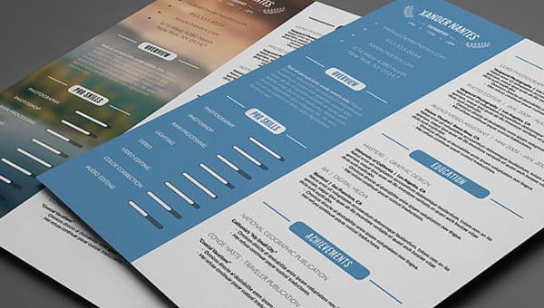 resume template free download psd