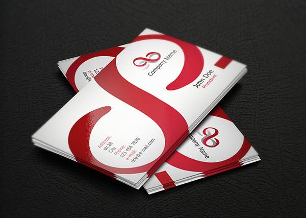 red corporate business card