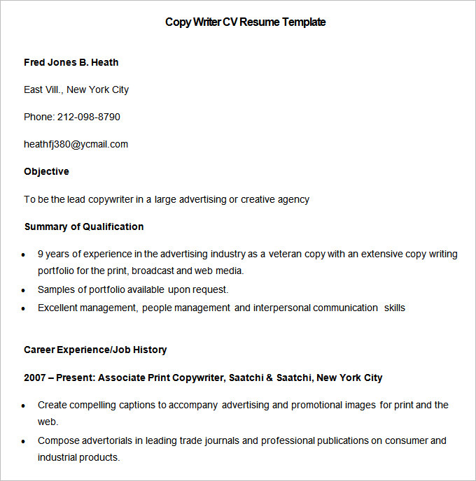 Professional Resume Template - 70+ Free Samples, Examples, Format Download
