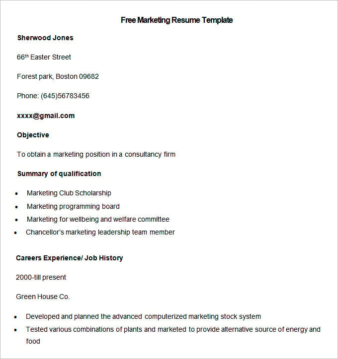 sample-free-marketing-resume-template-download