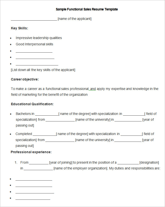 Sales Resume Template – 41+ Free Samples, Examples, Format Download ...
