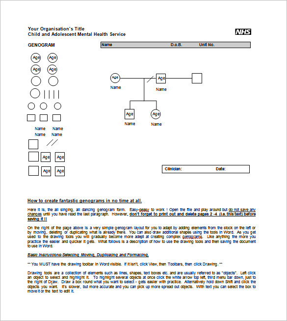 genogram formats social work