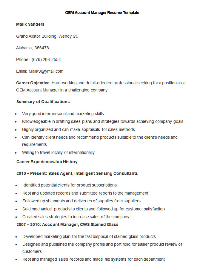 Manufacturing Resume Template – 26+ Free Samples, Examples, Format ...