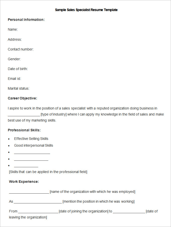 Sales Resume Template – 41+ Free Samples, Examples, Format Download!