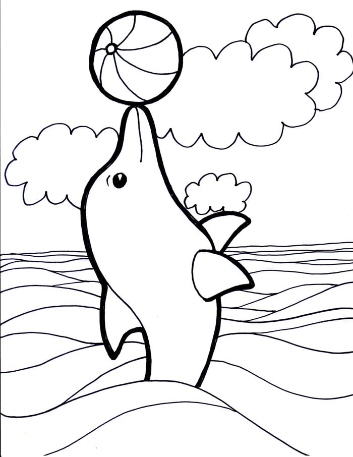 simple dolphin coloring page