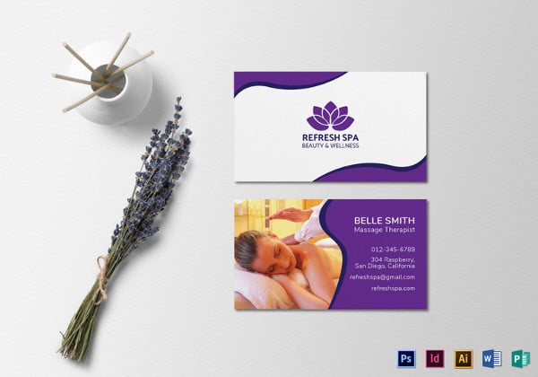 spa center business card template
