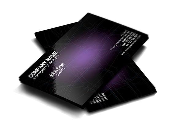 stylish dark purple free business card template