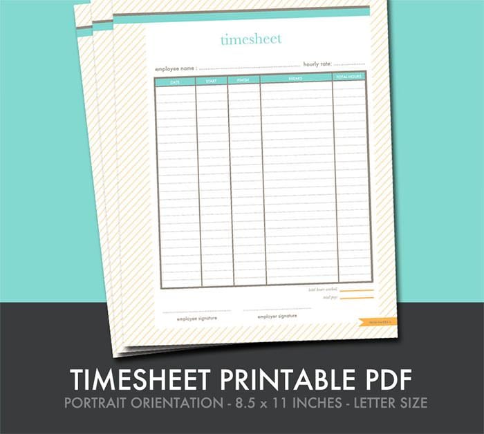 timesheet printable small business