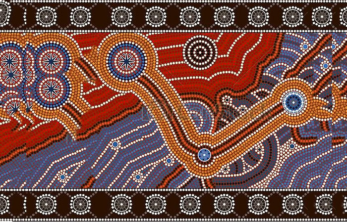 aboriginal style of dot painting depicting opposites