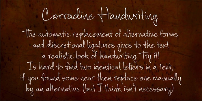 corradine-handwriting