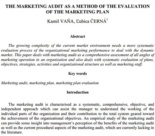 marketing audit