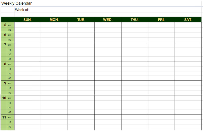 daily time schedule template google docs