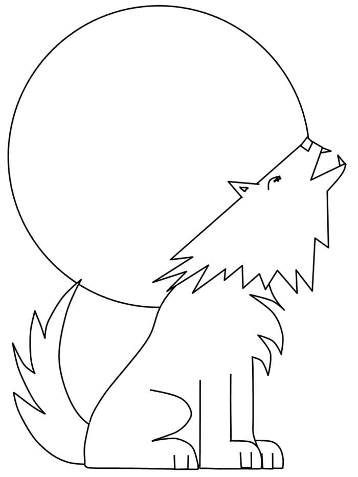 wolf animal shape template