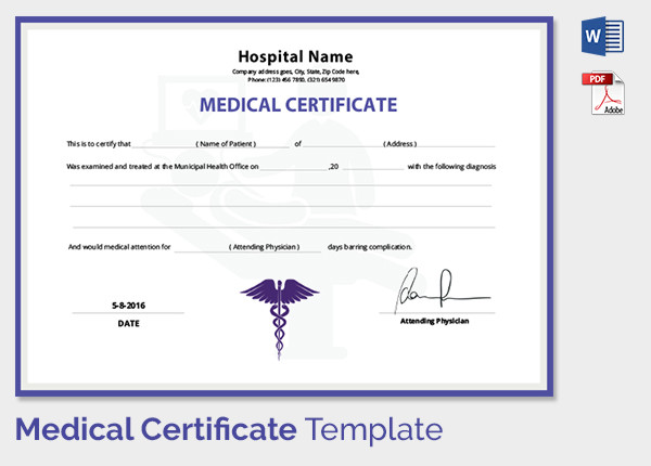 Medical Certificate Template 20 Free Word PDF Documents Download 