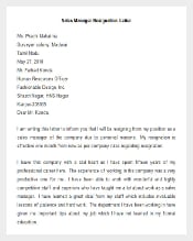 Sales Manager Resignation Letter