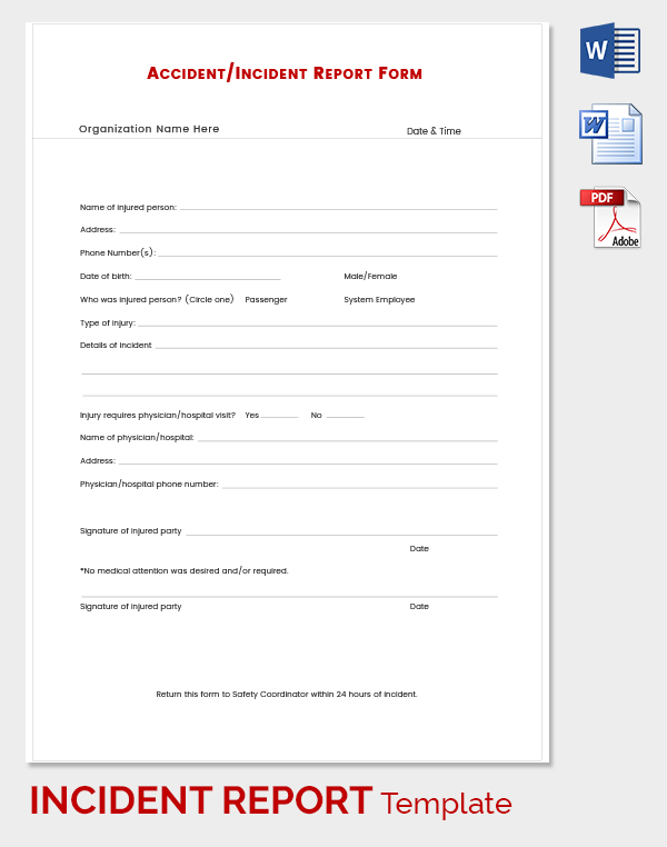 32+ Incident Report Templates - Free PDF, Word Format