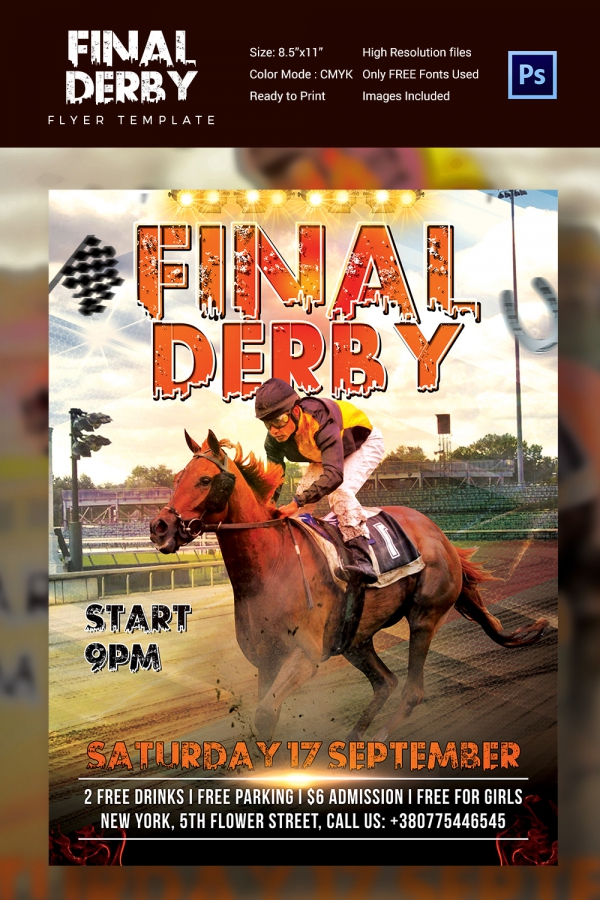 Final Derby Horse Race Flyer