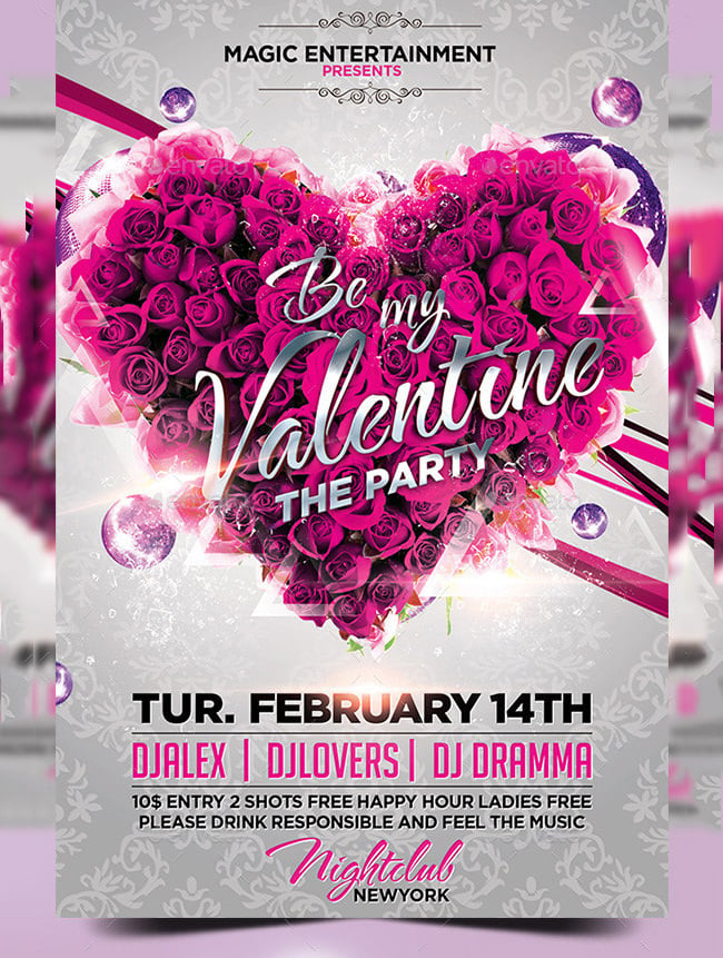 be my valentine flyer template